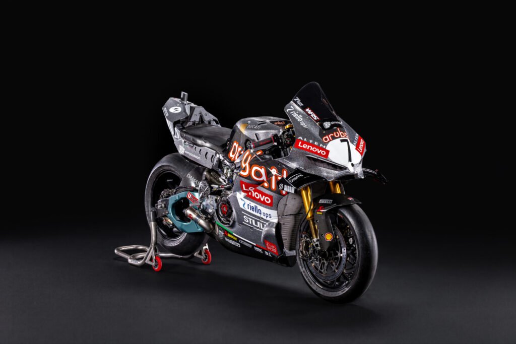 La Ducati Panigale V4 R con la decoración plateada de Jerez