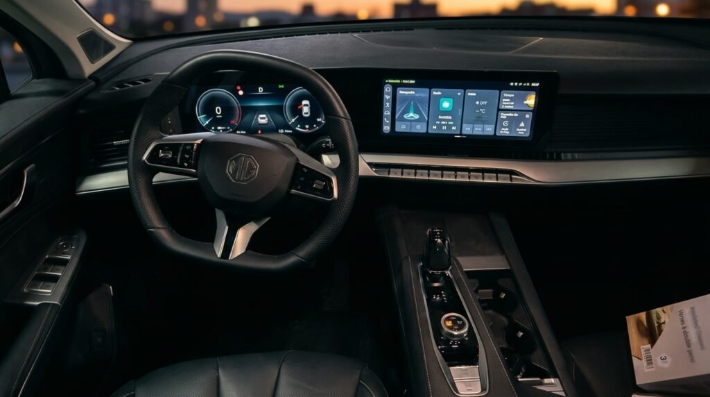Salpicadero y doble pantalla de 12,3 pulgadas del MG S9 PHEV