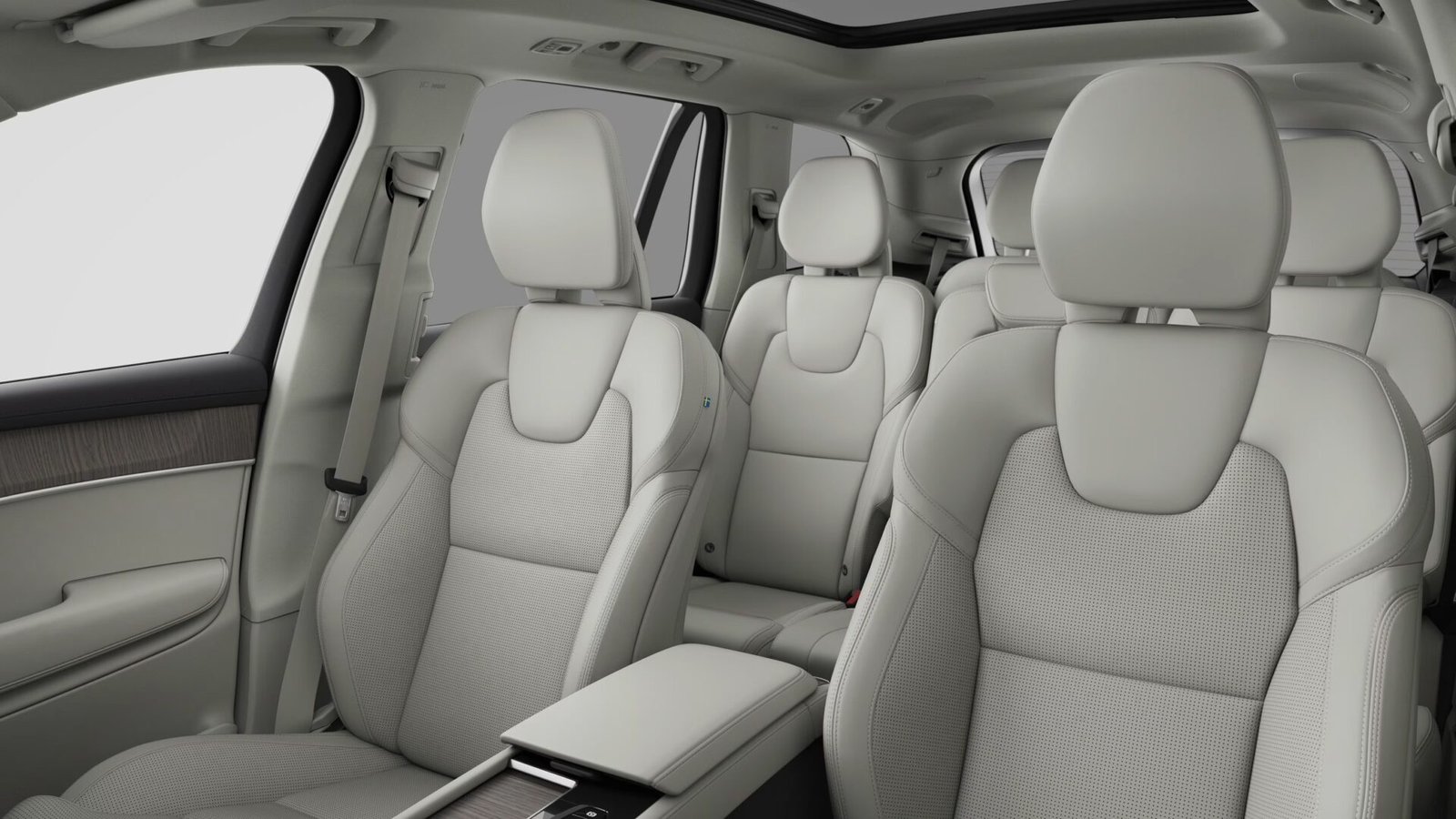 Configuración de las tres filas de asientos; imagen oficial de Volvo