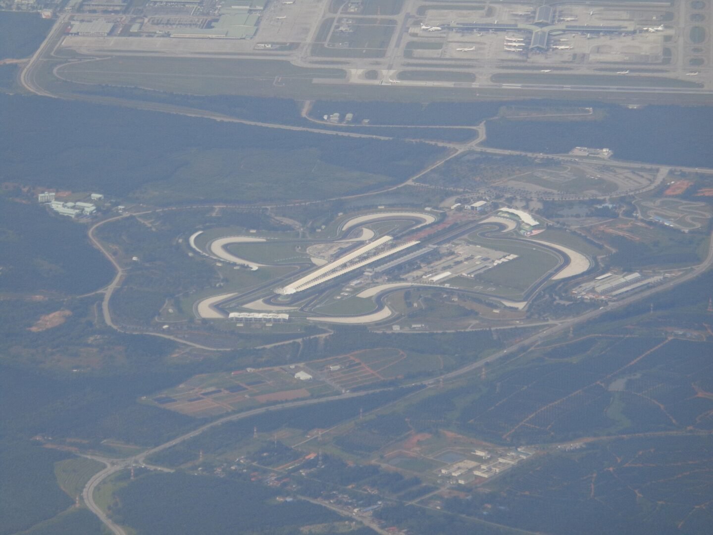 Vista aérea del circuito internacional de Sepang, en Malasia, con sus tribunas