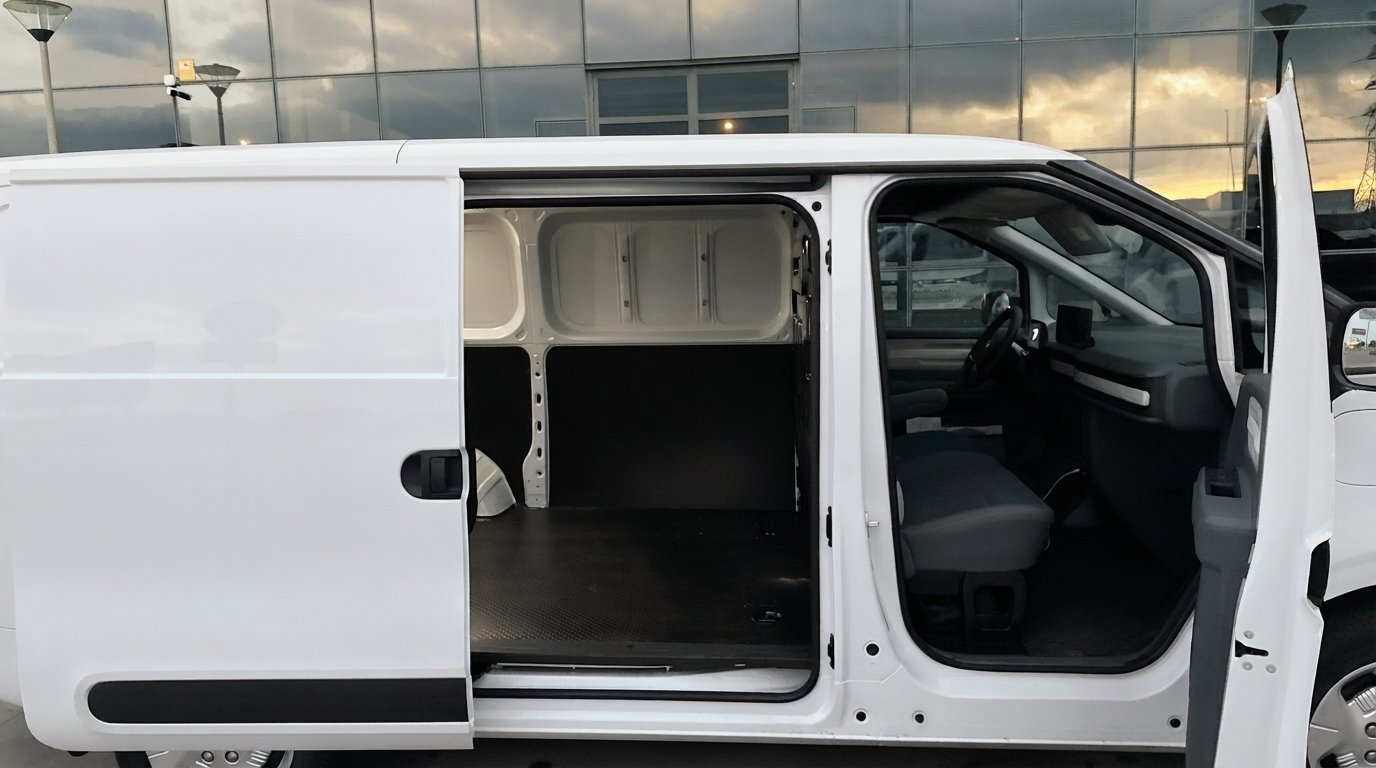 Puerta lateral abierta y acceso a la carga de la Maxus eDeliver 5