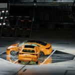 Crash test lateral de Mercedes-Benz entre dos CLA a 56 km/h en Sindelfingen