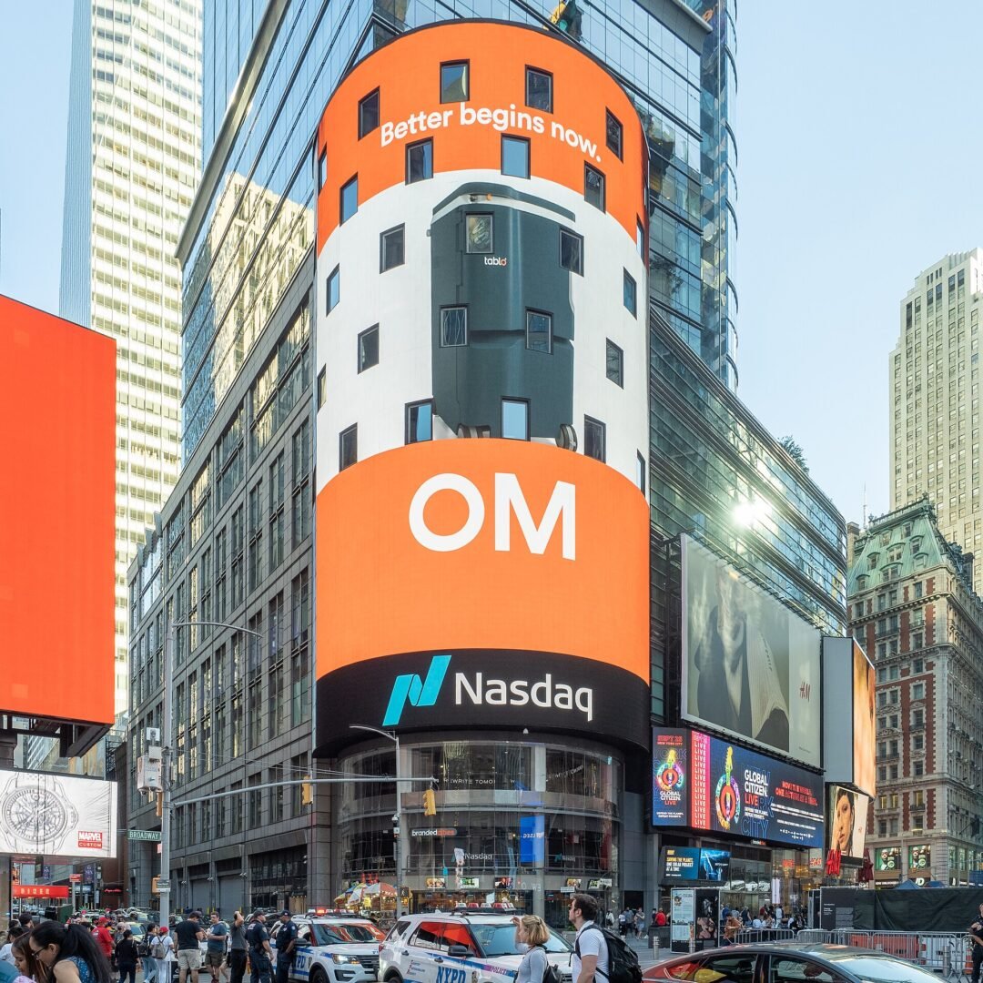 La fachada del Nasdaq MarketSite en Times Square, Nueva York